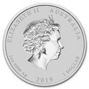 1 oz Unze Silbermünze Hund Lunar II 2018 Australien Rooster