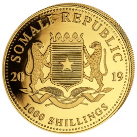 1 oz Unze Somalia Elefant Gold 2019