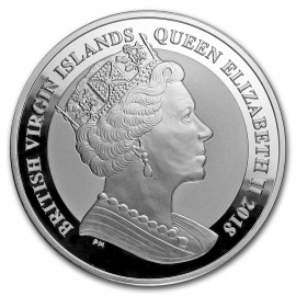 British Virgin islands Pegasus  Reverse proof 2018  5 oz Silber
