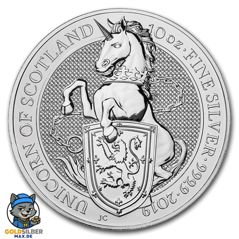 10 Unze Silber Queens Beasts Unicorn 2019