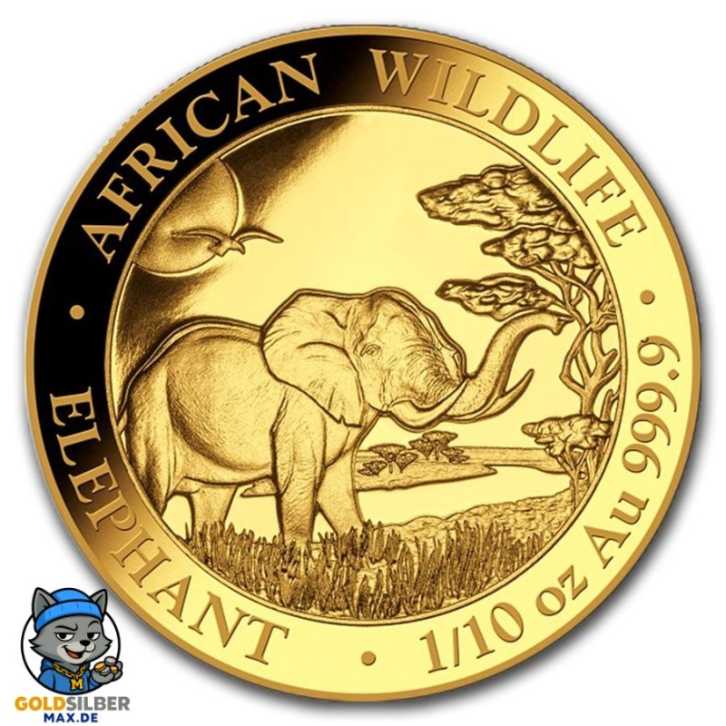 1/10 oz Somalia Elefant Gold 2019