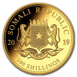 1/10 oz Unze Somalia Elefant Gold 2019