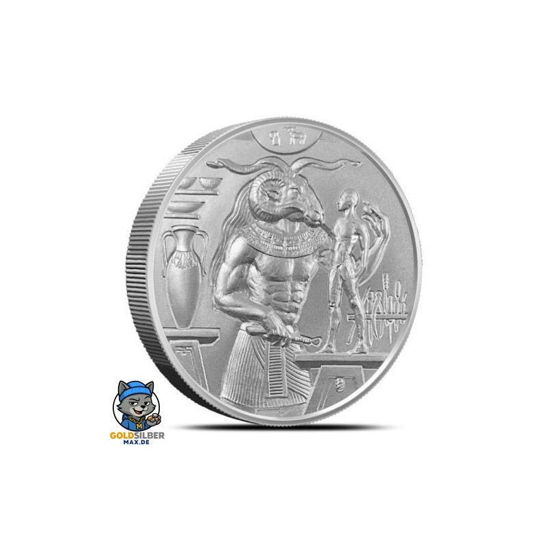 2 Unzen Silber Ultra High Relief Khnum