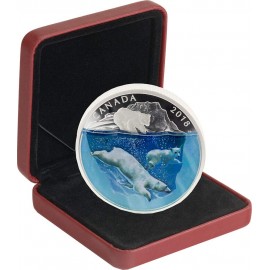 2 Unzen Silber 30 $ Canada Polar Bear 3D