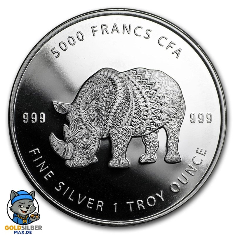 1 Unze Silber Tschad Mandala Löwe 2018 BU