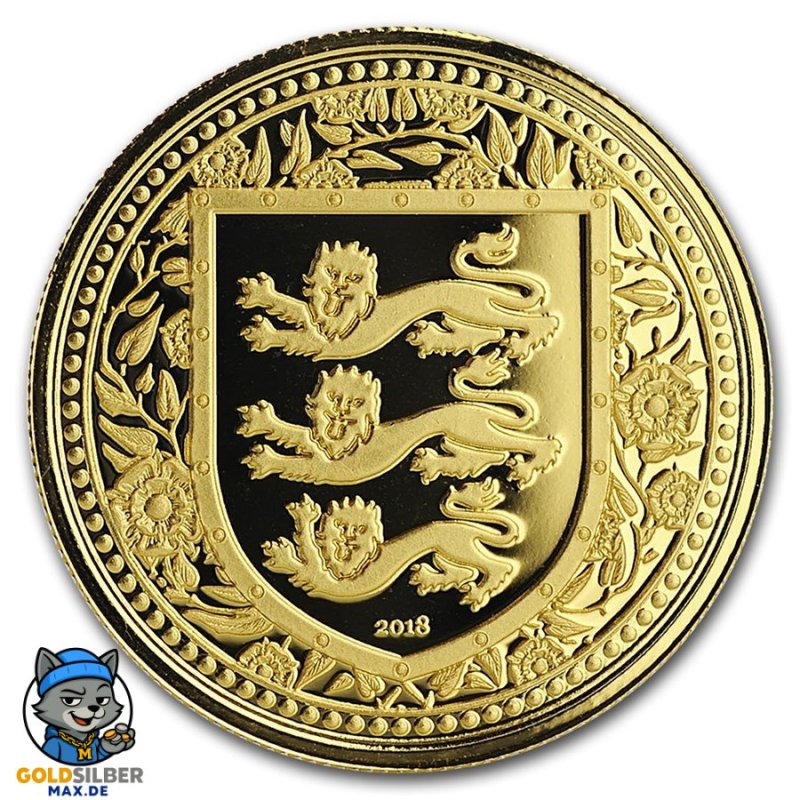 1 Unze oz Gold 2018 three Lions Royal Arms of Britain Gibraltar Blue  500 Stück