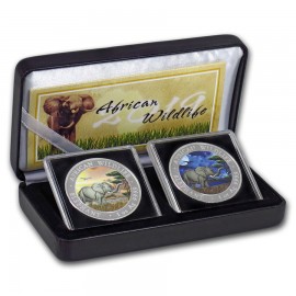2 x 1oz Somalia Elefant Set Tag & Nacht 2019