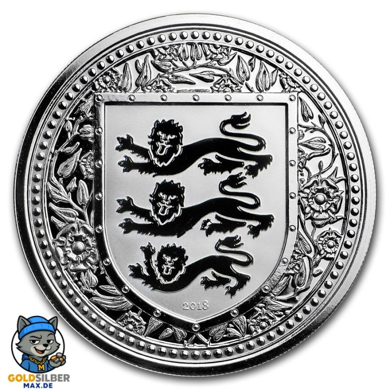 1 Unze oz silber 2018 three Lions Royal Arms of Britain Gibraltar Blue  500 Stück