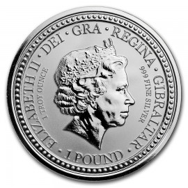 1 Unze oz silver 2018 three Lions Royal Arms Gibraltat Blau blue