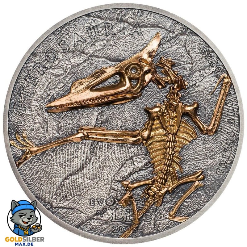 1 Unze Silber 500 Togrog 2017 Mongolei - Evolution des Lebens - Ichthyosaur