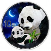 2 x 30 Gramm  Set Night & Day China Silber Panda 2019