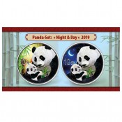 2 x 30 Gramm  Set Night & Day China Silber Panda 2019
