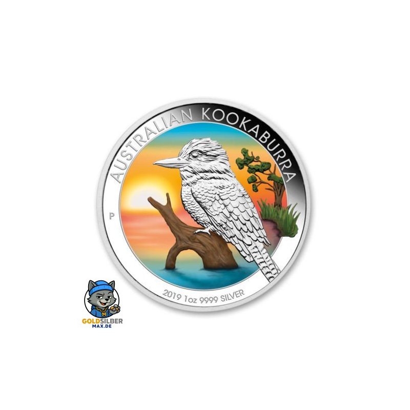 1 Unze Silber Australien Kookaburra 2019 Farbig