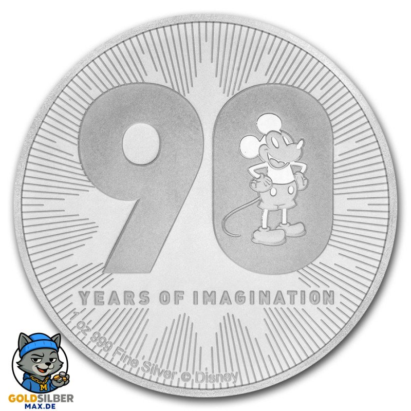 1 Unze Silber 90 Jahre  Mickey Mouse Disney 2018