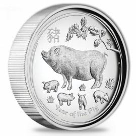 1 oz Silber Schwein Pig Lunar II 2019 High Relief