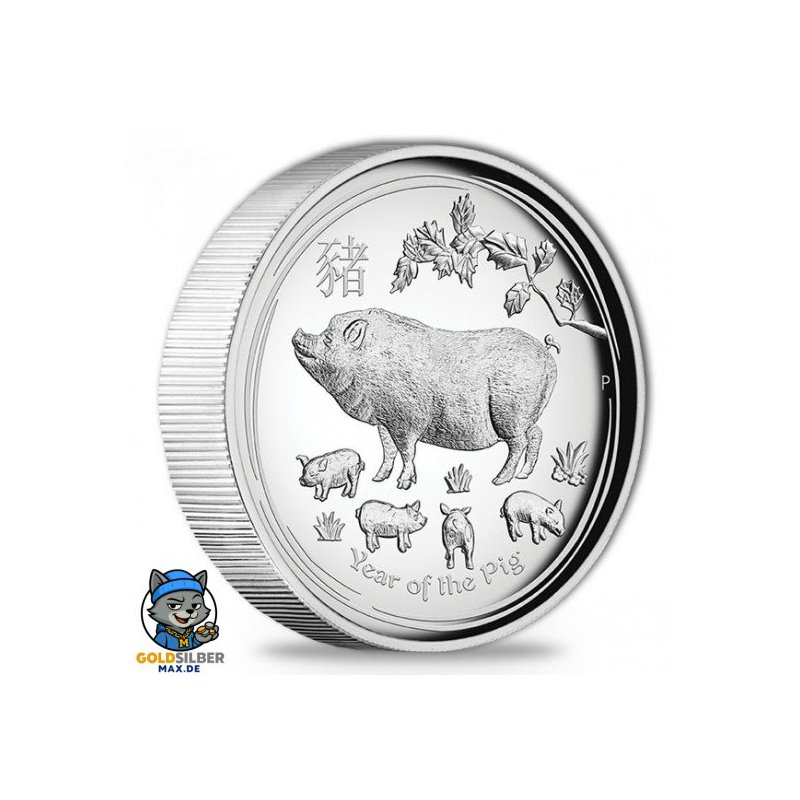 1 oz Silber Schwein Pig Lunar II 2019 High Relief
