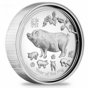 1 oz Silber Schwein Pig Lunar II 2019 High Relief