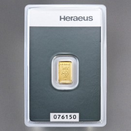 1 g Goldbarren Heraeus
