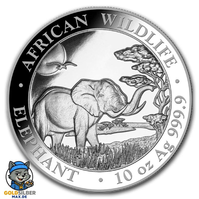 10 Unze oz Silber Somalia Elefant 2019