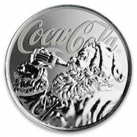 1 Unze Silber  Coca Cola Holiday Coin Blister Fiji 2018 