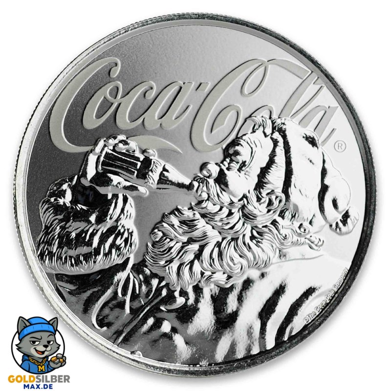 1 Unze Silber  Coca Cola Holiday Coin Blister Fiji 2018 