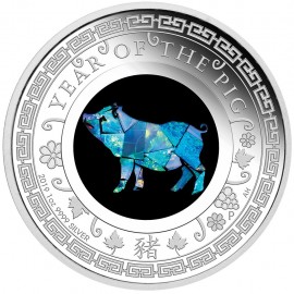 1 Unze Silber Lunar Opal Serie Hund Dog 