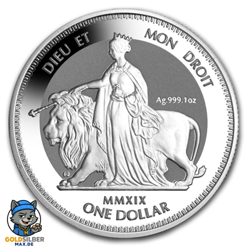 1 Unze Silber Una and the Lion 2019 British Virgin Islands Reverse frosted