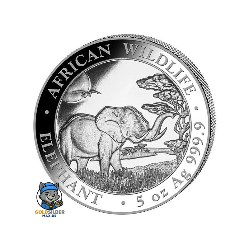5 Unze oz Silber Somalia Elefant 2019