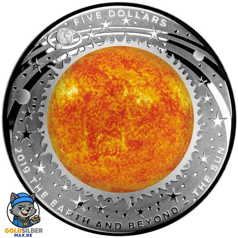 1 Unze Silber EARTH AND BEYOND - Sonne - Konvex