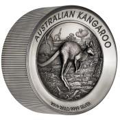 2 kg Silber Känguru 2019 Antique Finish High Relief