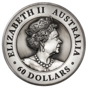 2 kg Silber Australischer Känguru 2019 High Relief Antique Finish