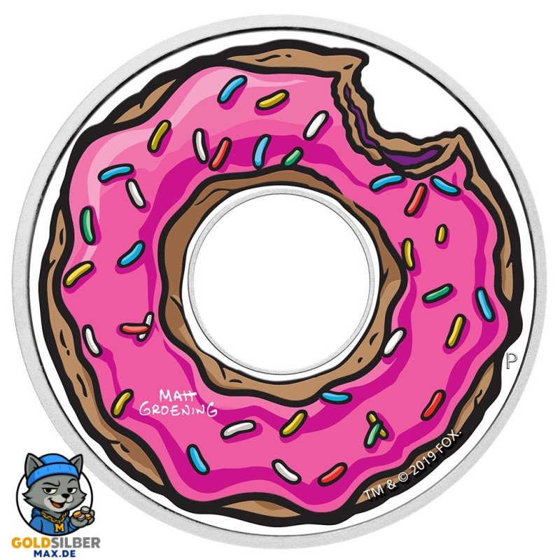 1 Unze Silber Donut  Die Simpson PP