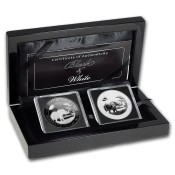 2 x 1oz Somalia Elefant Set Black & White 2019