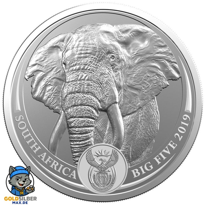 1 Unze Silber Big Five Elefant 2019 Blister