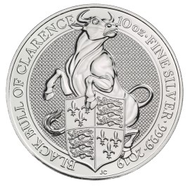 10 Unze Silber Queens Beasts Black Bull 2019