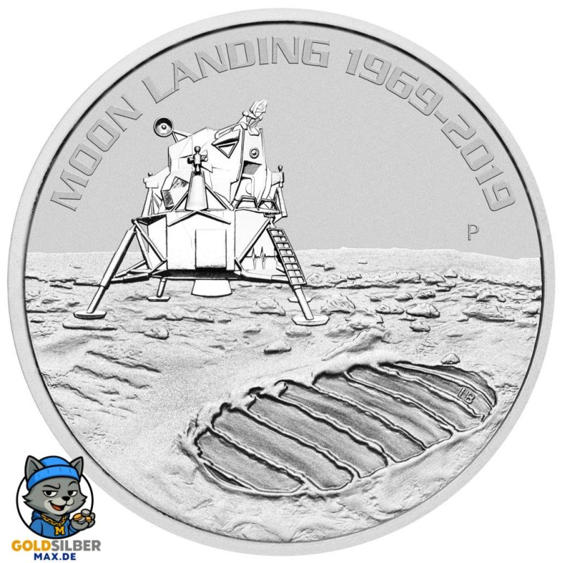 1 Unze Silber 50 Jahre Mondlandung 2019  Perth Mint