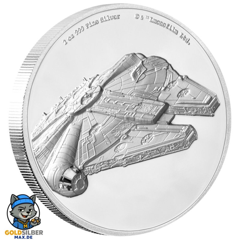 2 Unze oz   Silber  STAR WARS™ - Millennium Falke PP  Ultra High Relief