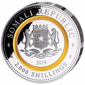 1 Kilo kg  Silber Silbermünze Somalia Elefant 2019 Night Nacht Giant Moon coloriert farbig