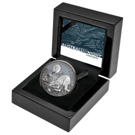 1 Unze Silber - Australien bei Nacht - Känguru 2019 - Geschwärzt PP
