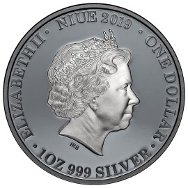 1 Unze Silber - Australien bei Nacht - Känguru 2019 - Geschwärzt PP