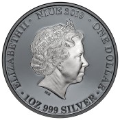 1 Unze Silber - Australien bei Nacht - Känguru 2019 - Geschwärzt PP