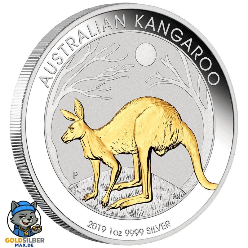 1 Unze Silber Känguru  Nugget 2018 Gilded