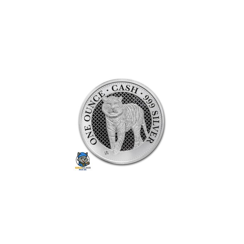 1 Unze Silber St. Helena Tiger Cash 2019