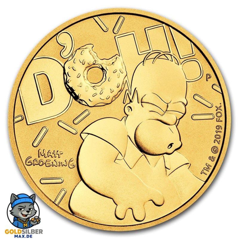 1 oz Gold Homer Simpson BU