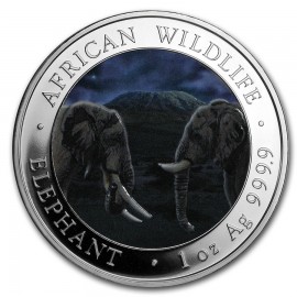 2 x1 oz Silber Somalia Elefant 2016 Tag Nacht Set