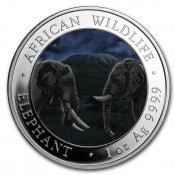 2 x1 oz Silber Somalia Elefant 2016 Tag Nacht Set