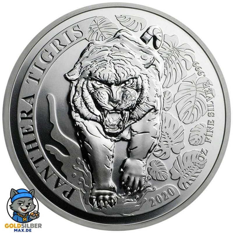 1 Unze Silber St. Helena Tiger Cash 2019