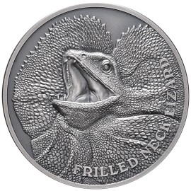 1 Unze oz Silber Kragenechse Niue Box 2020 