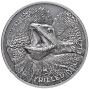 1 Unze oz Silber Kragenechse Niue Box 2020 