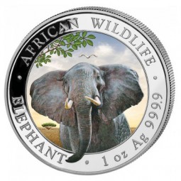 2 x1 oz Silber Somalia Elefant 2021 Tag Nacht Set